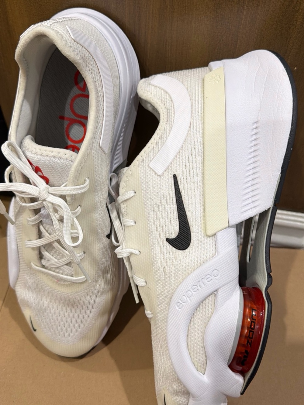 Nike  women’s Cream/Black Air Zoom Energy Running Sneakers